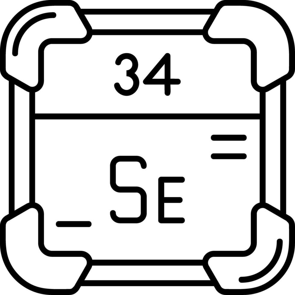 Selenium Line Icon vector