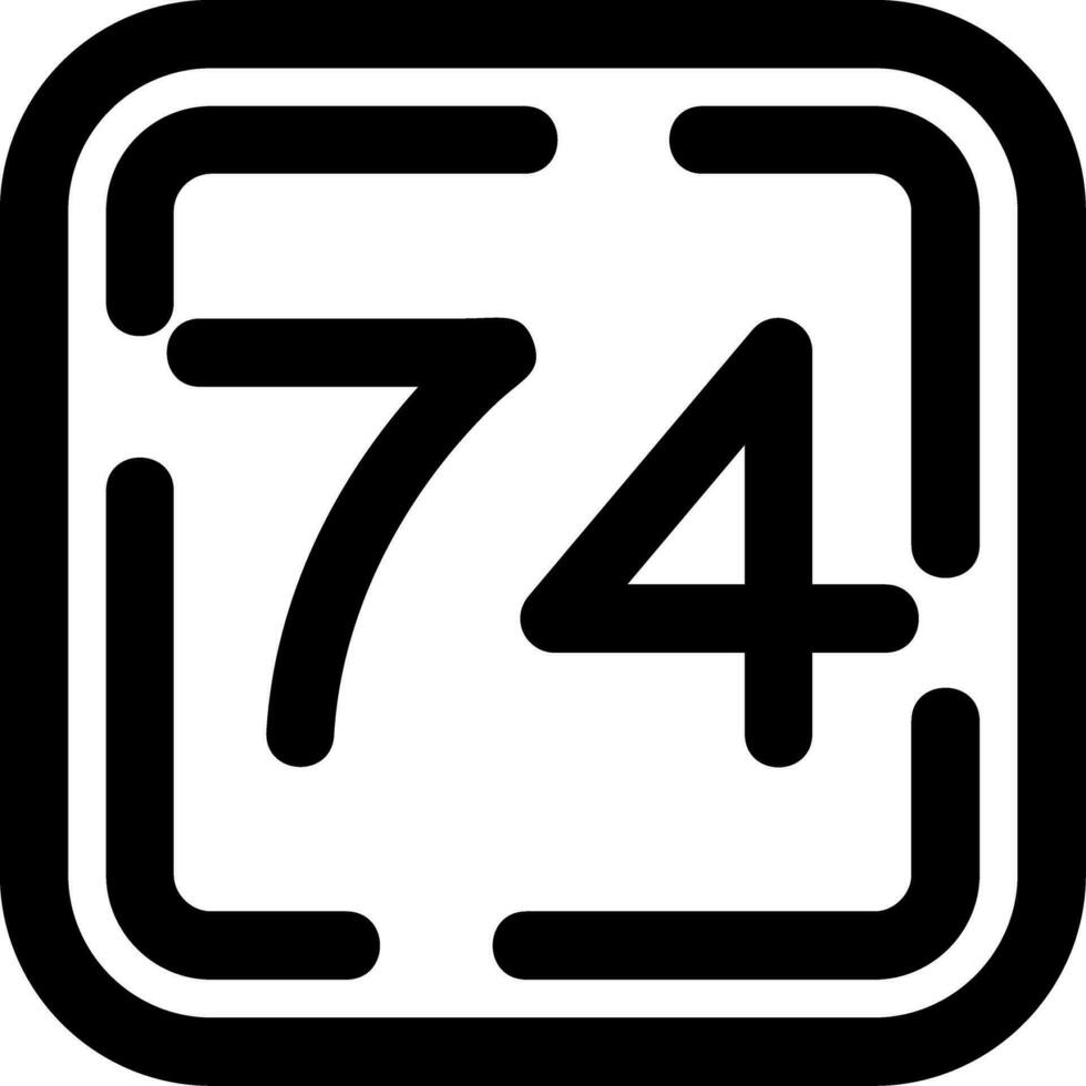 Seventy Four Line Icon vector