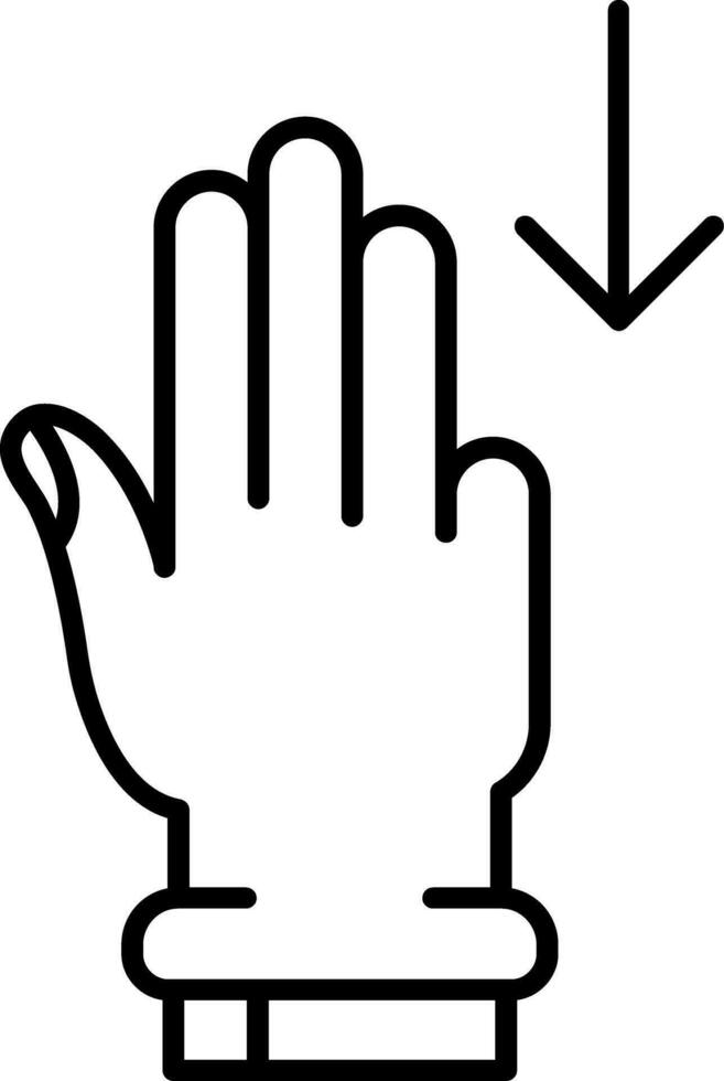 Three Fingers Down Line Icon vector