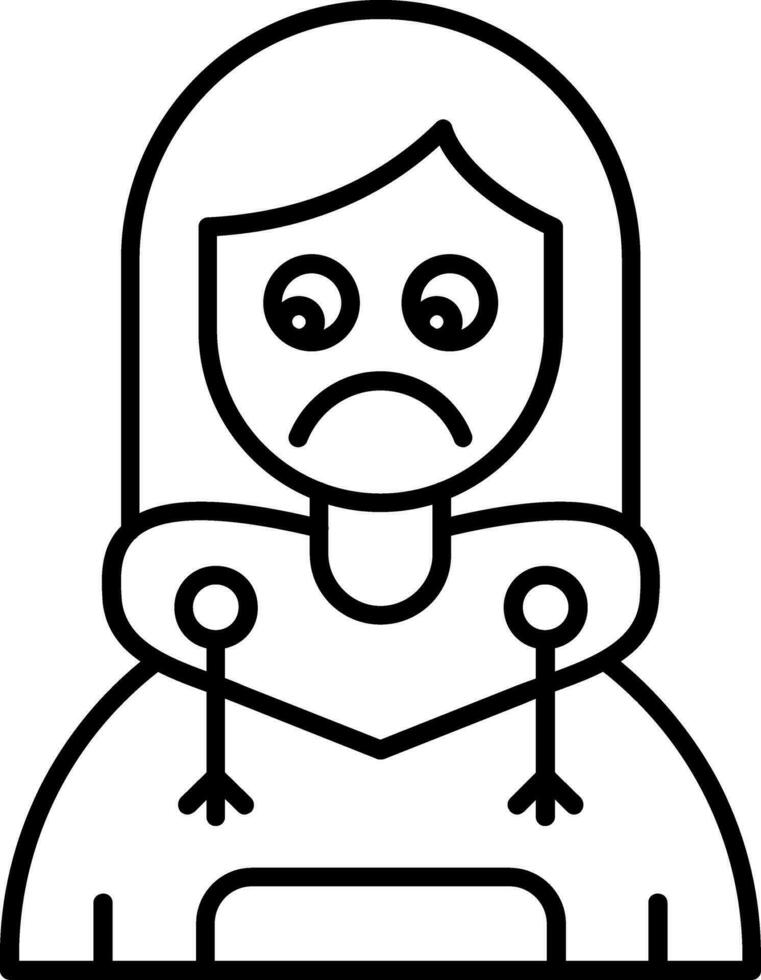 Sad Line Icon vector