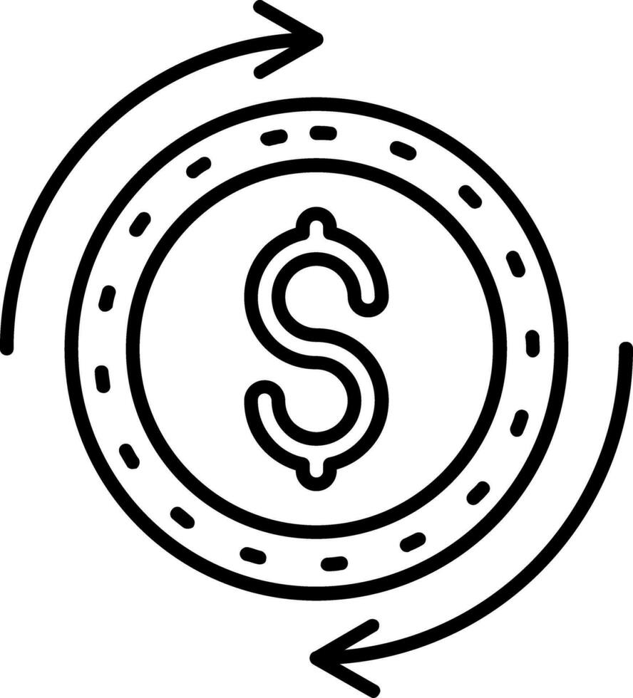 Dollar Line Icon vector