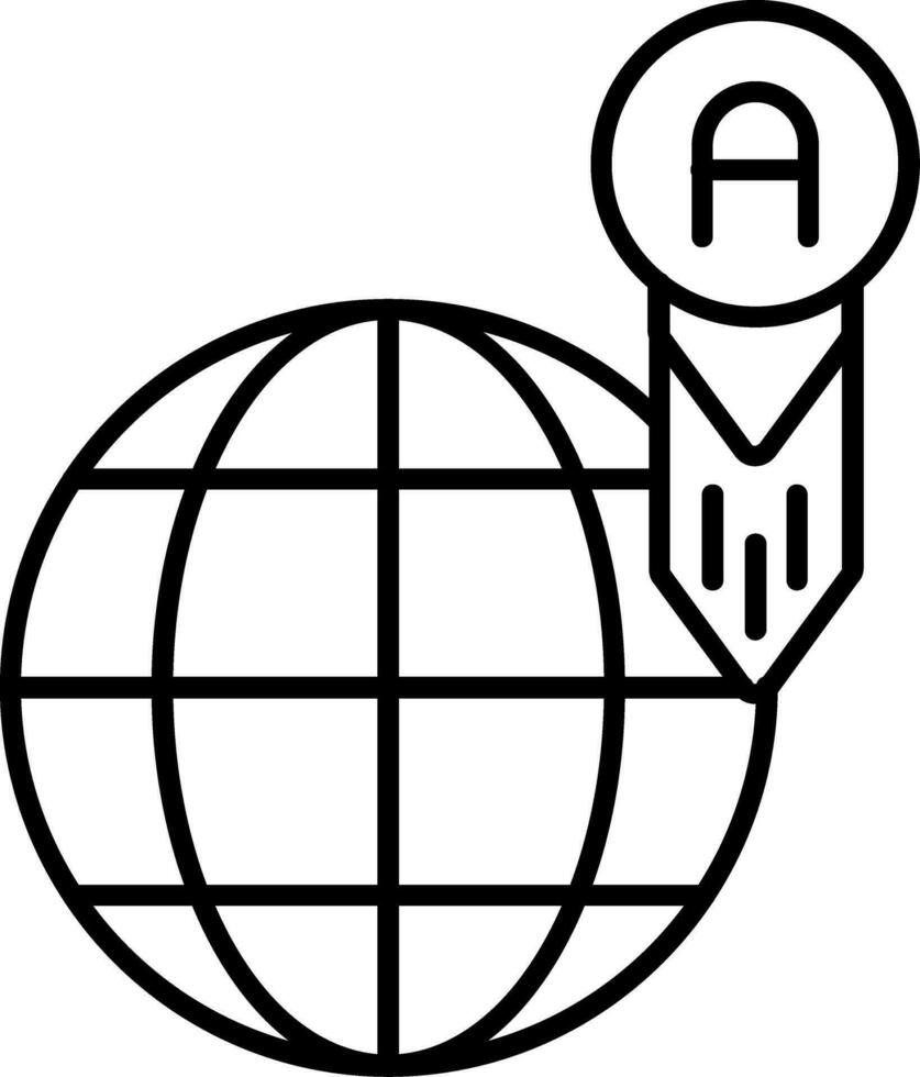 Worldwide Line Icon vector