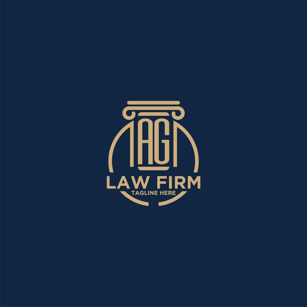 AG initial monogram for law firm with creative circle line vector
