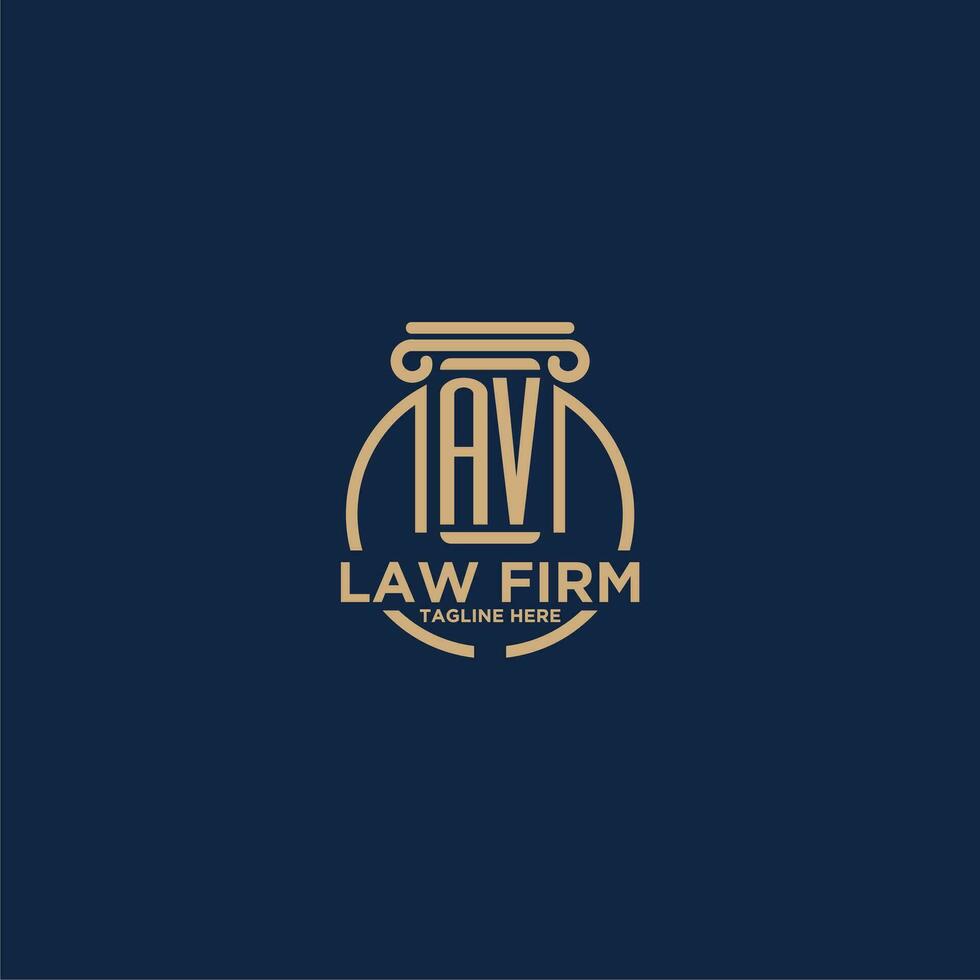 AV initial monogram for law firm with creative circle line vector