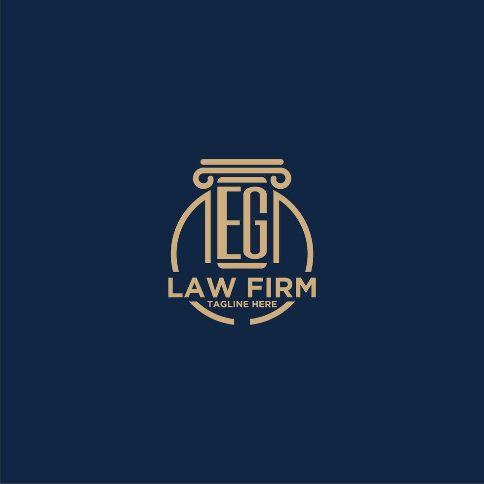 EG initial monogram for law firm with creative circle line vector