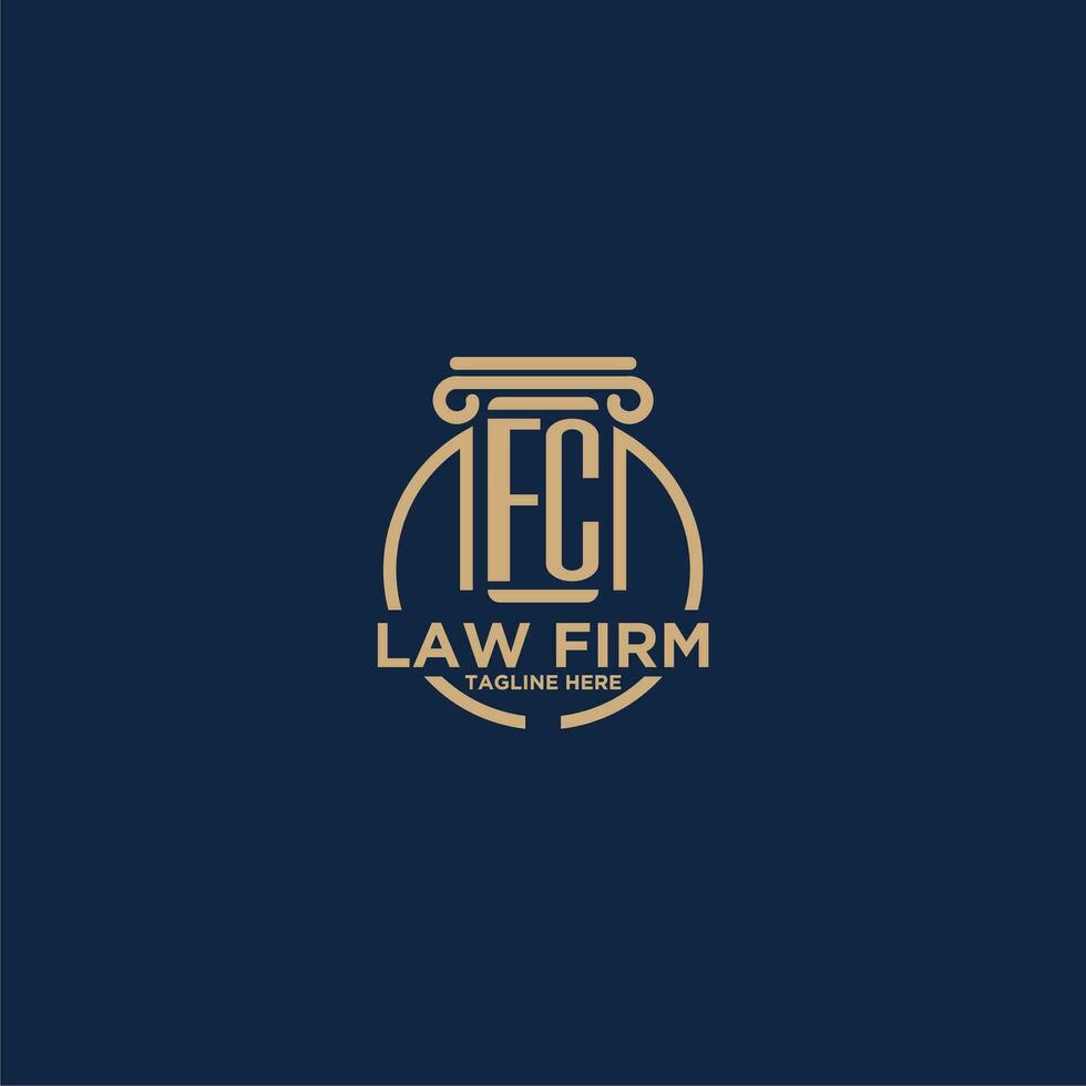 FC initial monogram for law firm with creative circle line vector