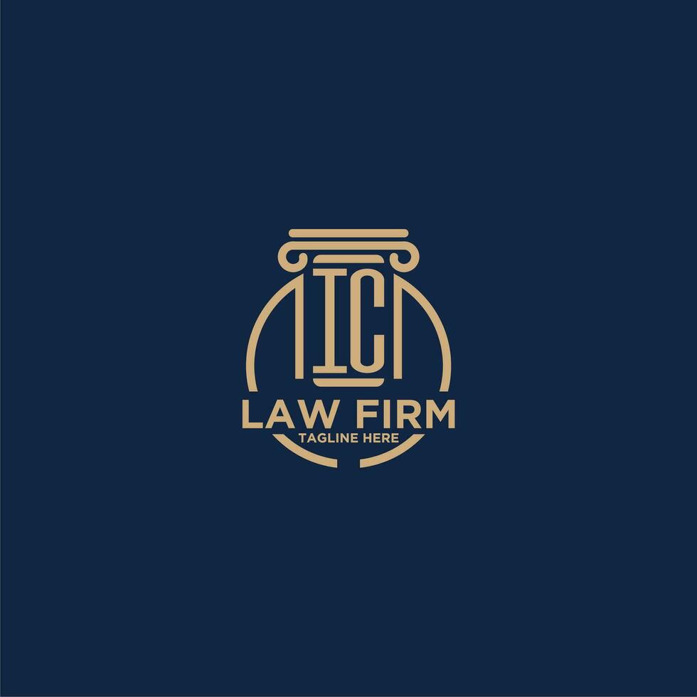 IC initial monogram for law firm with creative circle line vector