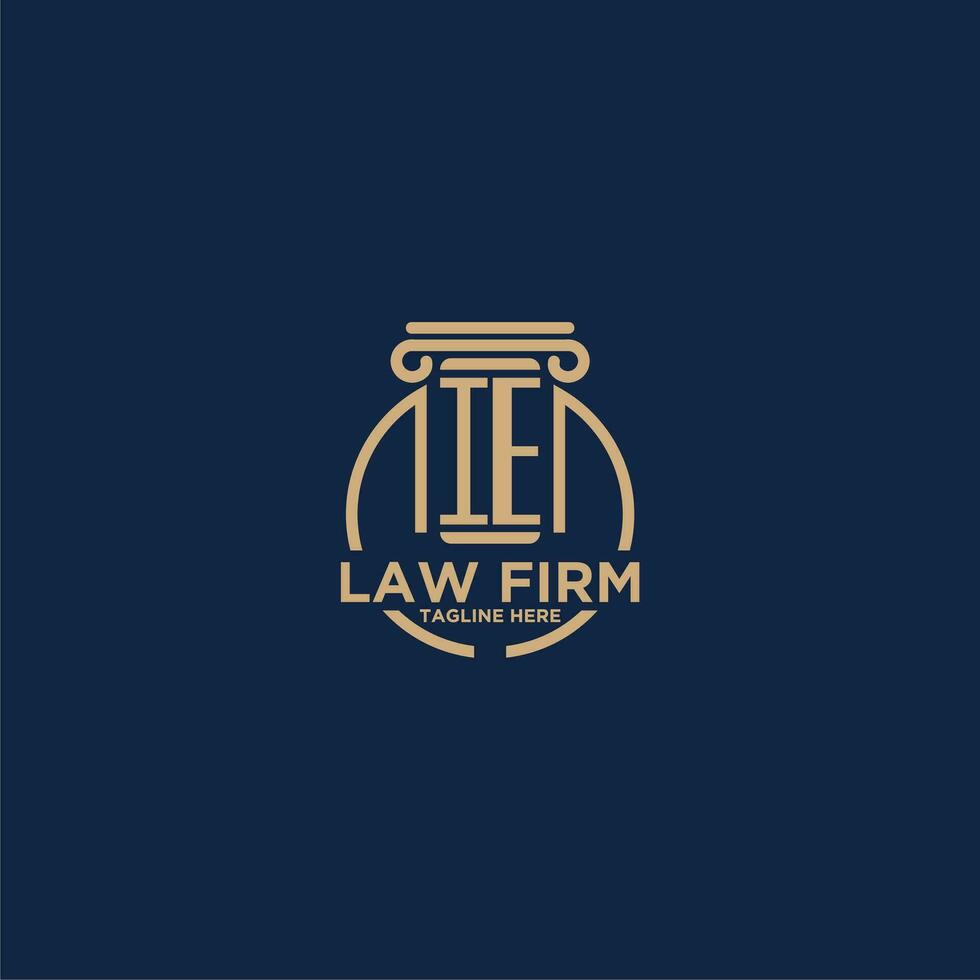 IE initial monogram for law firm with creative circle line vector