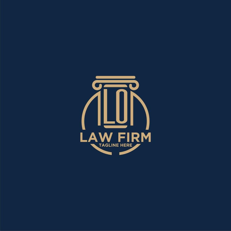 LO initial monogram for law firm with creative circle line vector