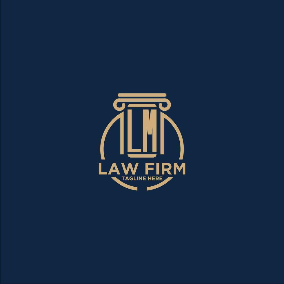 LM initial monogram for law firm with creative circle line vector