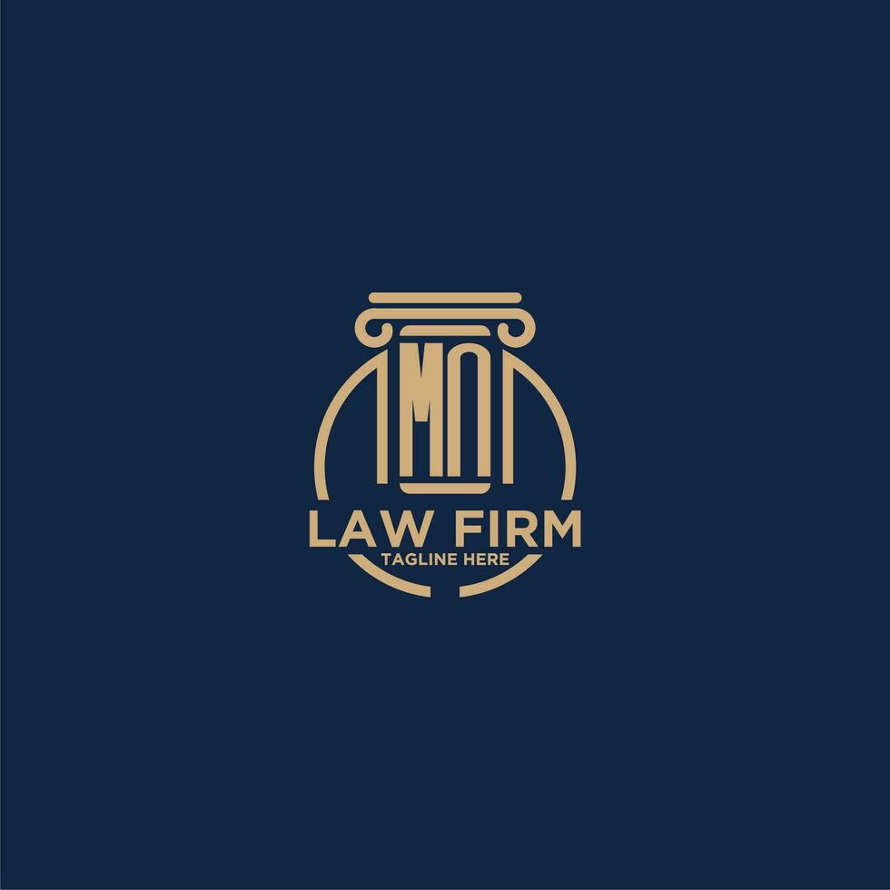MN initial monogram for law firm with creative circle line vector