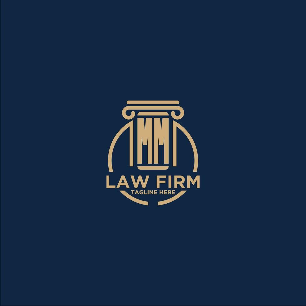 MM initial monogram for law firm with creative circle line vector