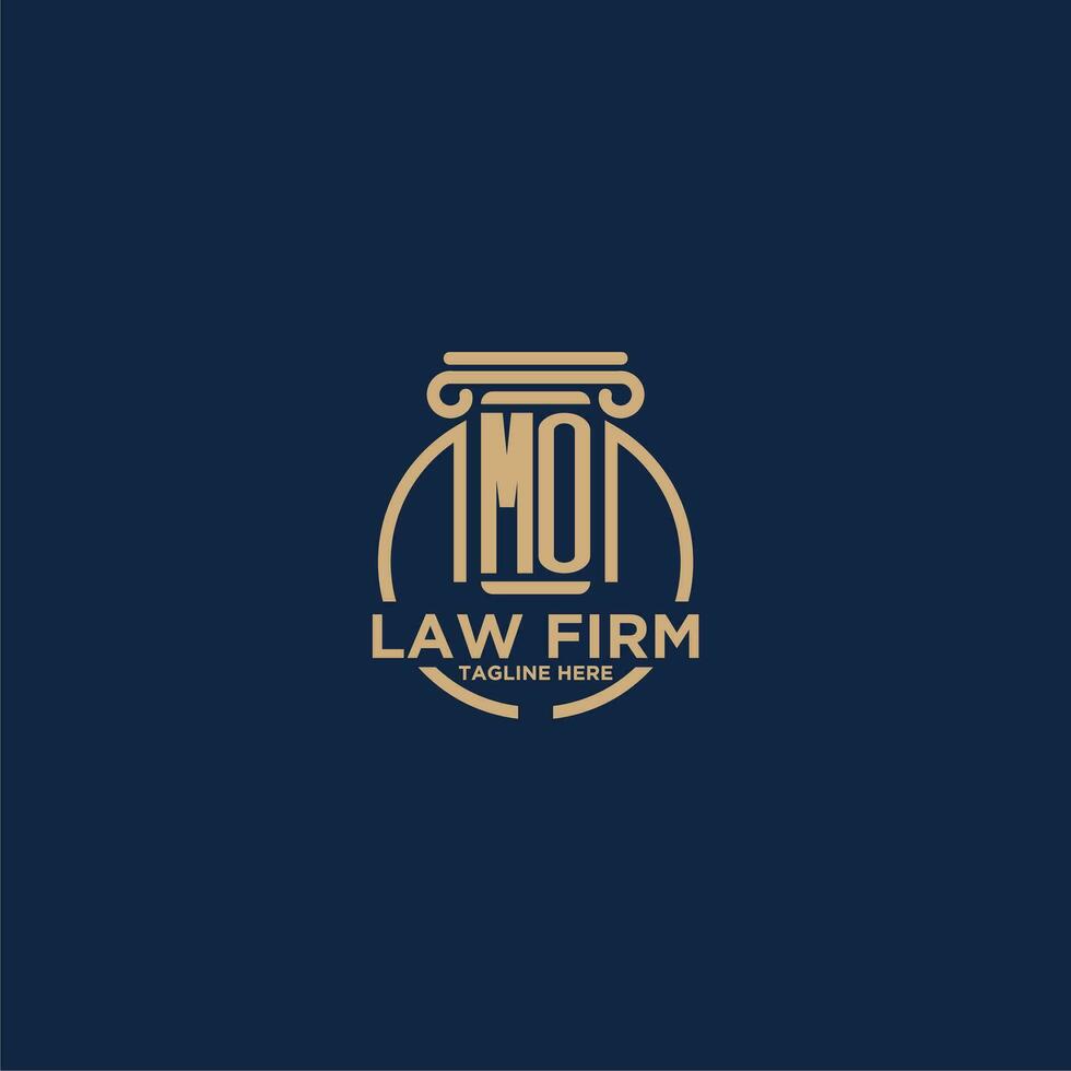 MO initial monogram for law firm with creative circle line vector