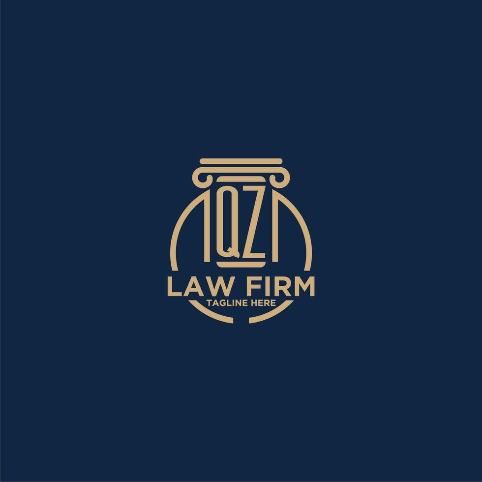 QZ initial monogram for law firm with creative circle line vector