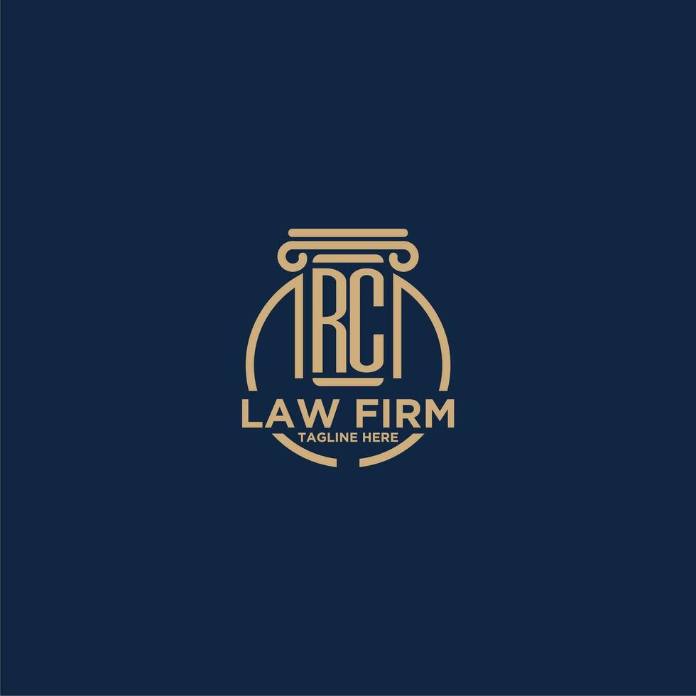 RC initial monogram for law firm with creative circle line vector