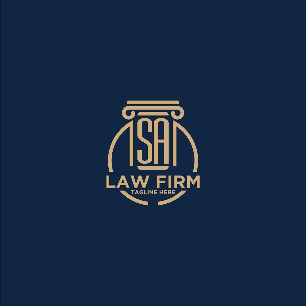 SA initial monogram for law firm with creative circle line vector