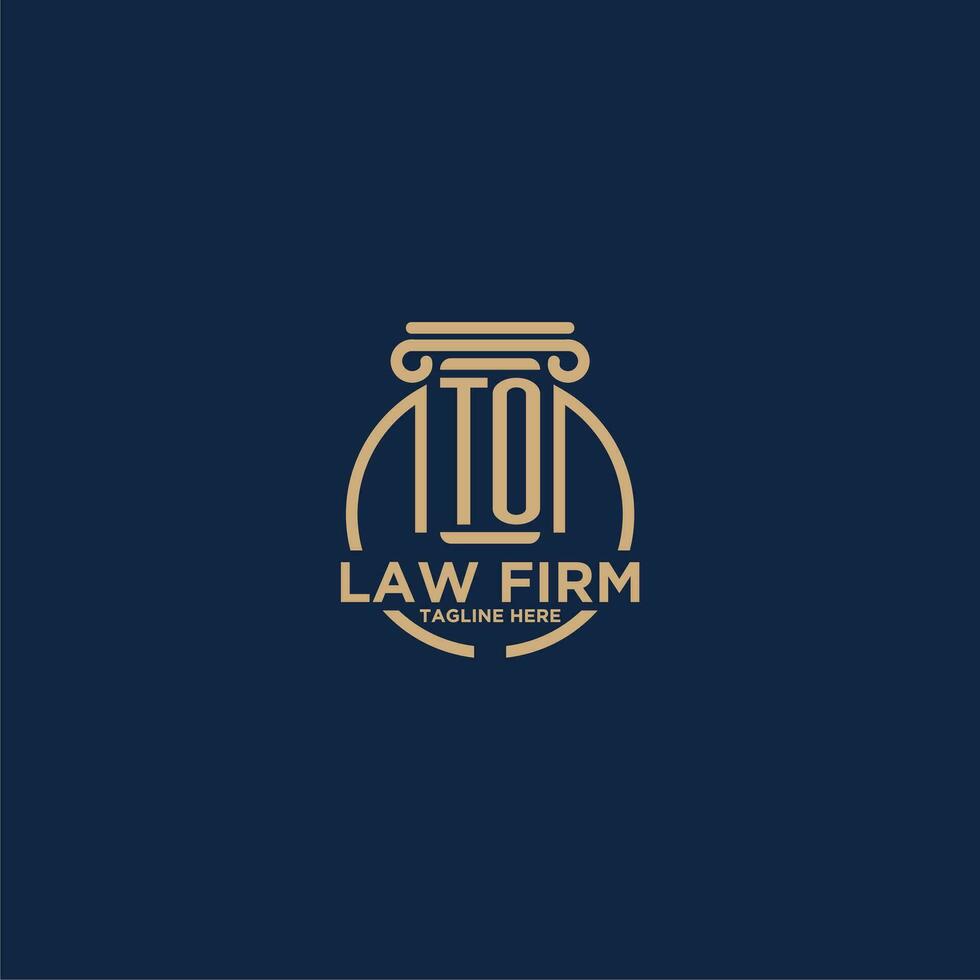 TO initial monogram for law firm with creative circle line vector