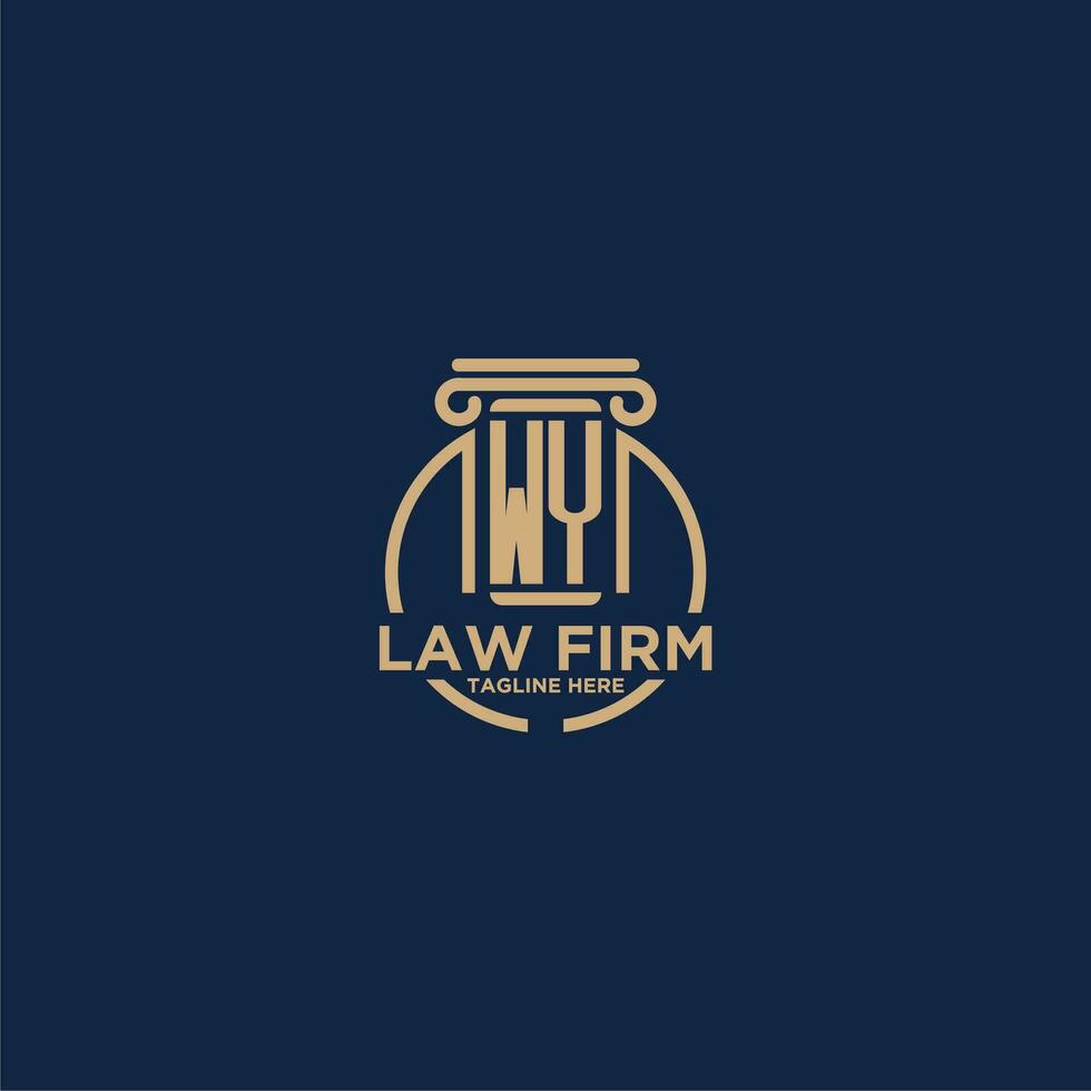 WY initial monogram for law firm with creative circle line vector