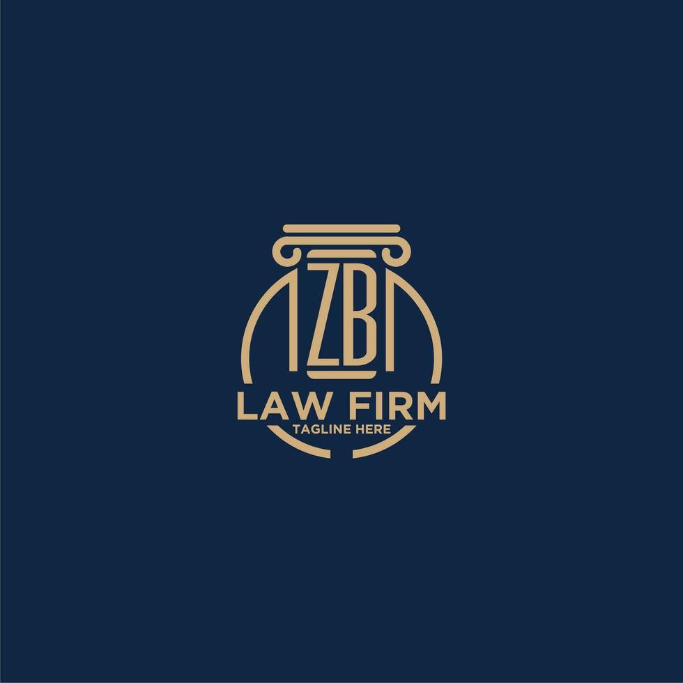 ZB initial monogram for law firm with creative circle line vector