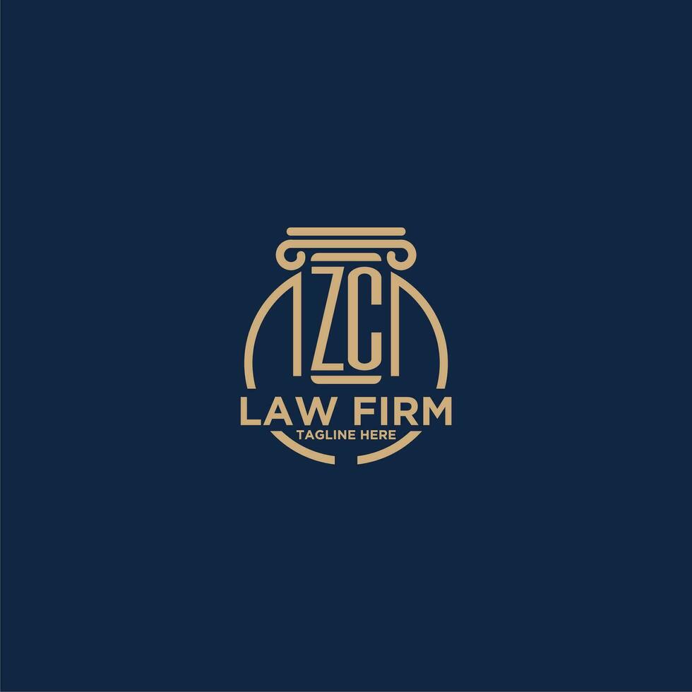 ZC initial monogram for law firm with creative circle line vector