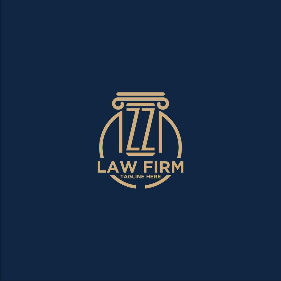 ZZ initial monogram for law firm with creative circle line vector