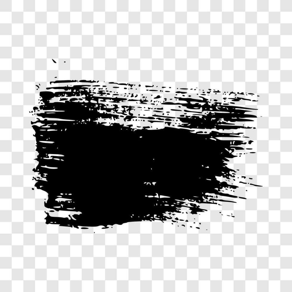 Black brush stroke. Hand drawn ink spot isolated on background. Vector illustration