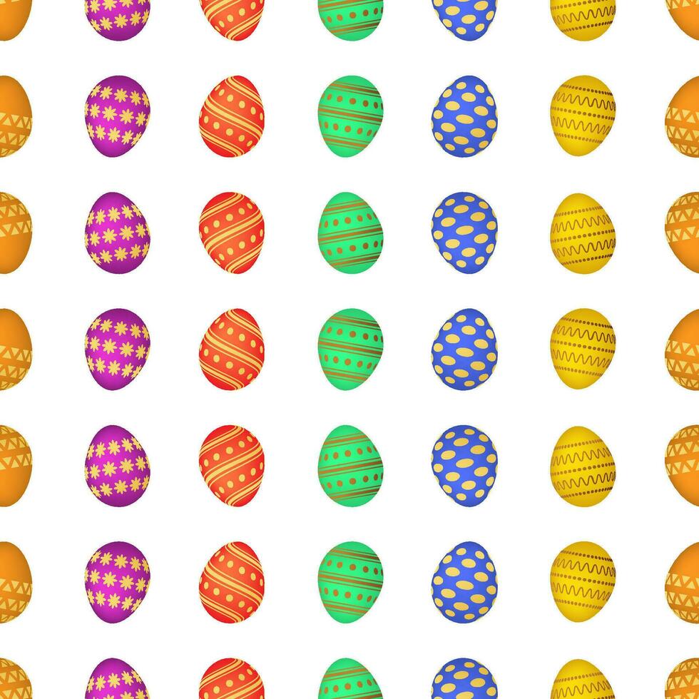 Seamless pattern with colorful Easter eggs. Vector illustration