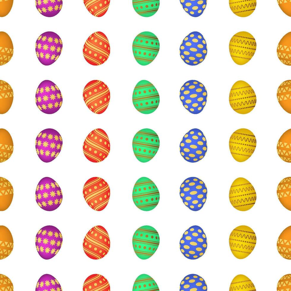 Seamless pattern with colorful Easter eggs. Vector illustration