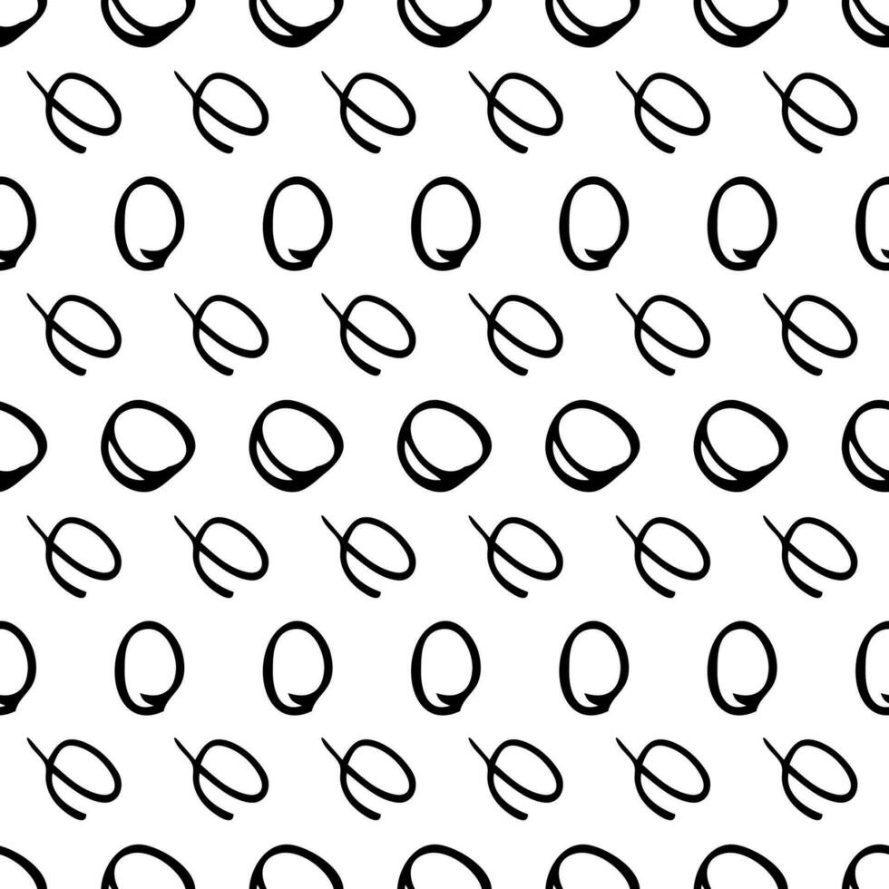 Seamless pattern with sketch round squiggle vector
