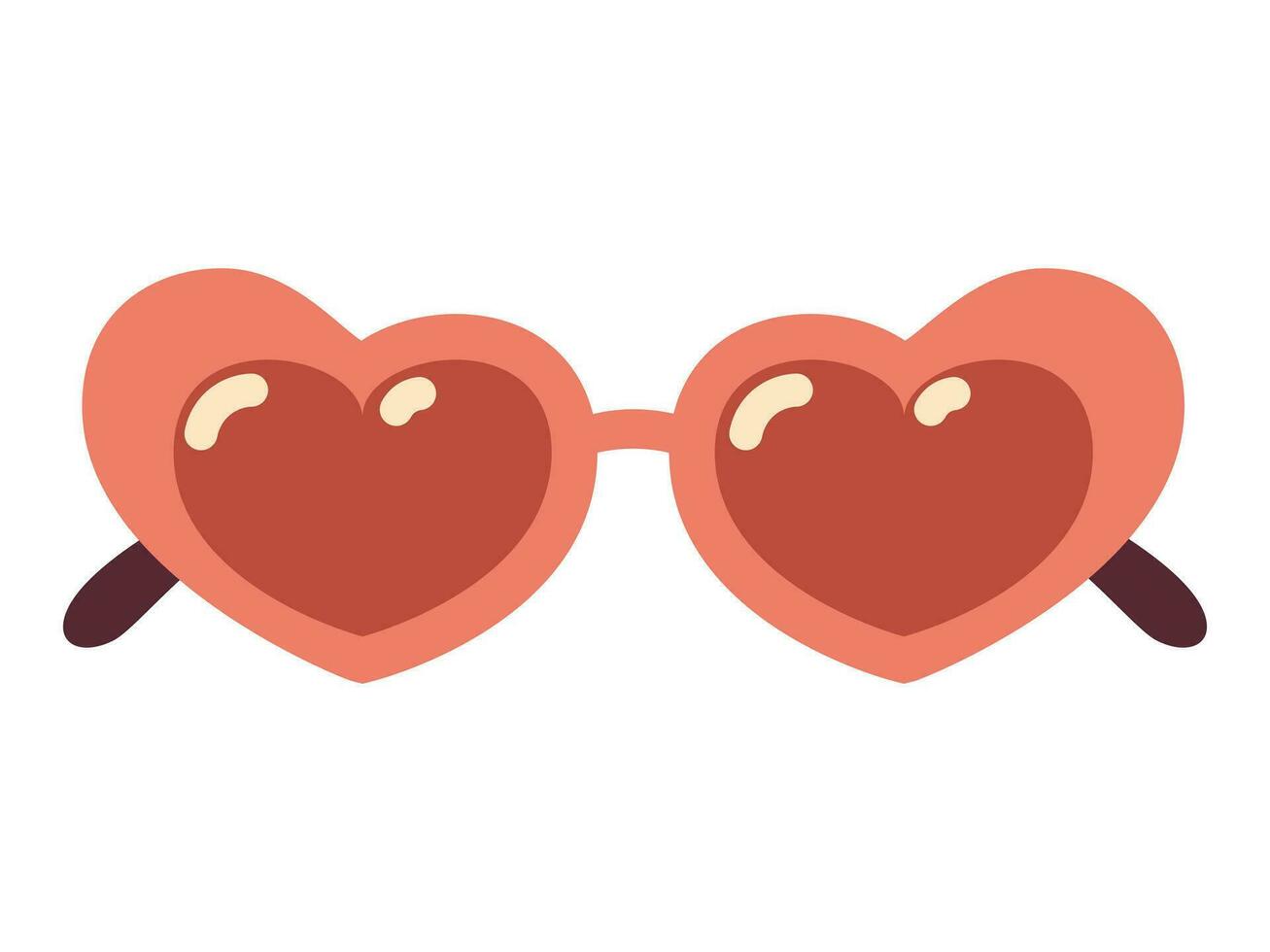Red Eyeglasses icon in shape of heart. Glasses vector illustration