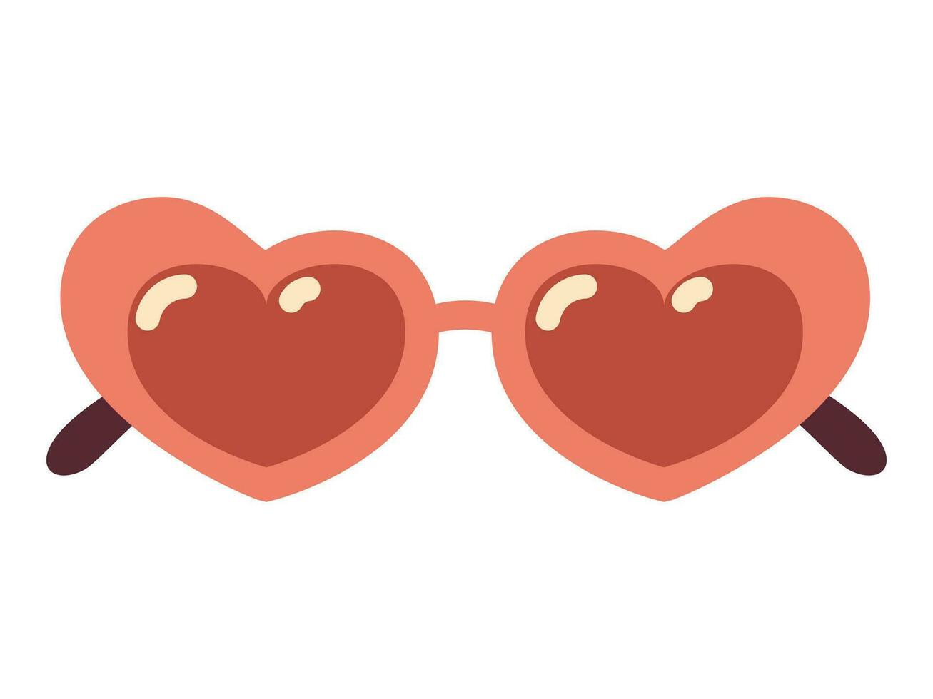 rojo los anteojos icono en forma de corazón. lentes vector ilustración