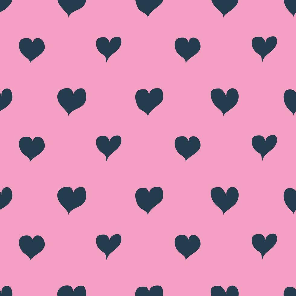 Cute simple childish seamless pattern with  hearts on pink backdrop. Sweet vector background. Children textile, fabric, print, wrapping paper, texture.