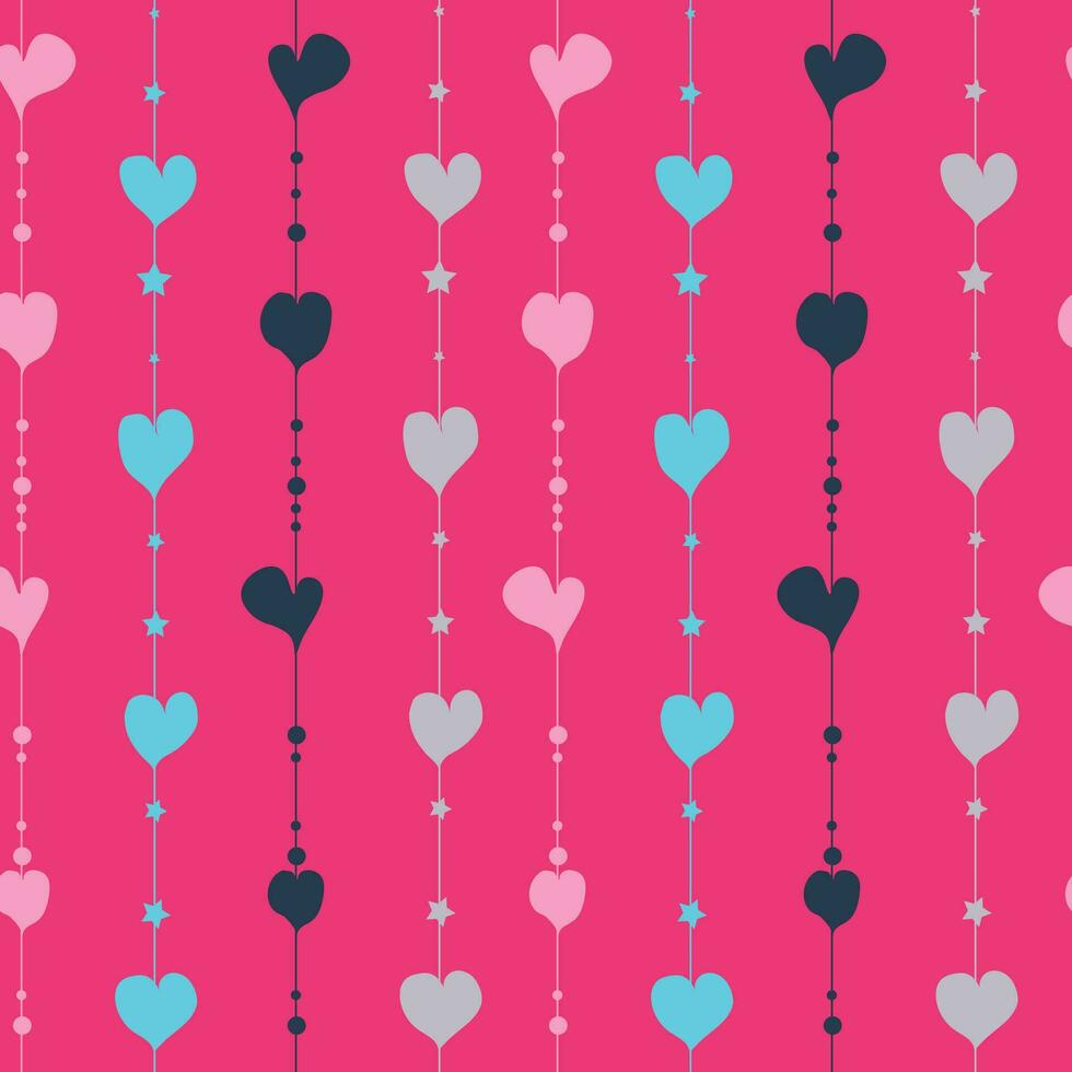 Cute simple childish seamless pattern with  hearts on pink backdrop.Universal print.  Romantic background with small hearts Children textile, fabric, print, wrapping paper, texture. vector