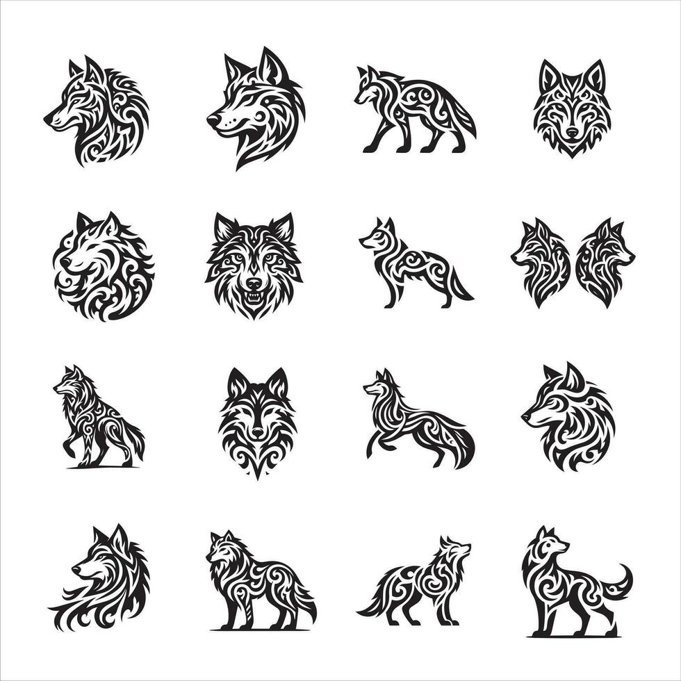 Wolf Tribal design illustration vector