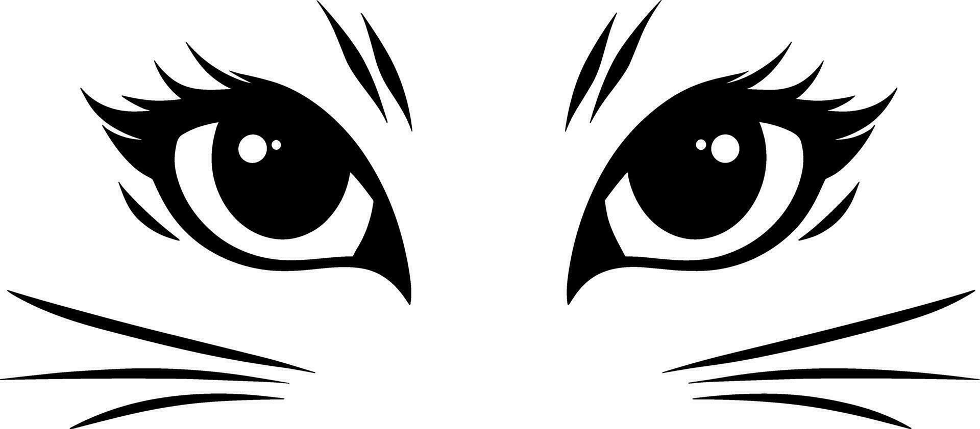 gato ojos y bigotes vector