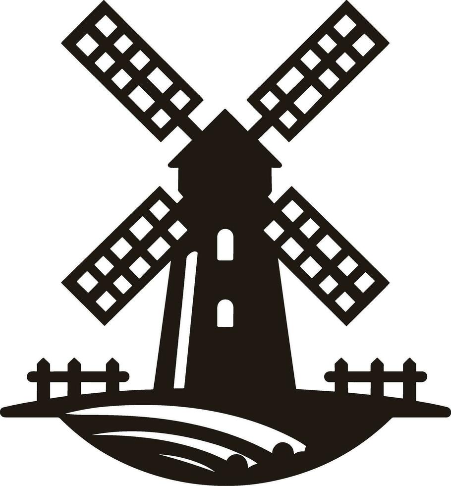 Windmill Farm Rural vector