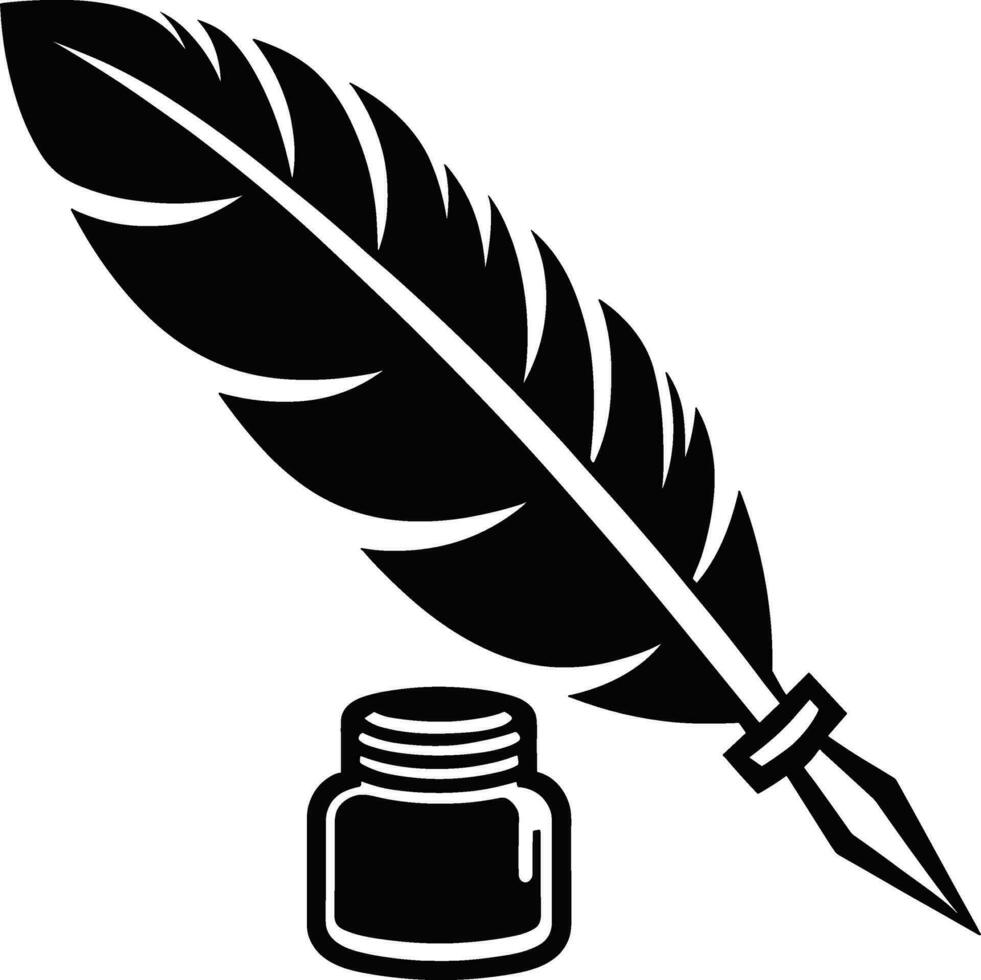 Quill and Inkwell vector