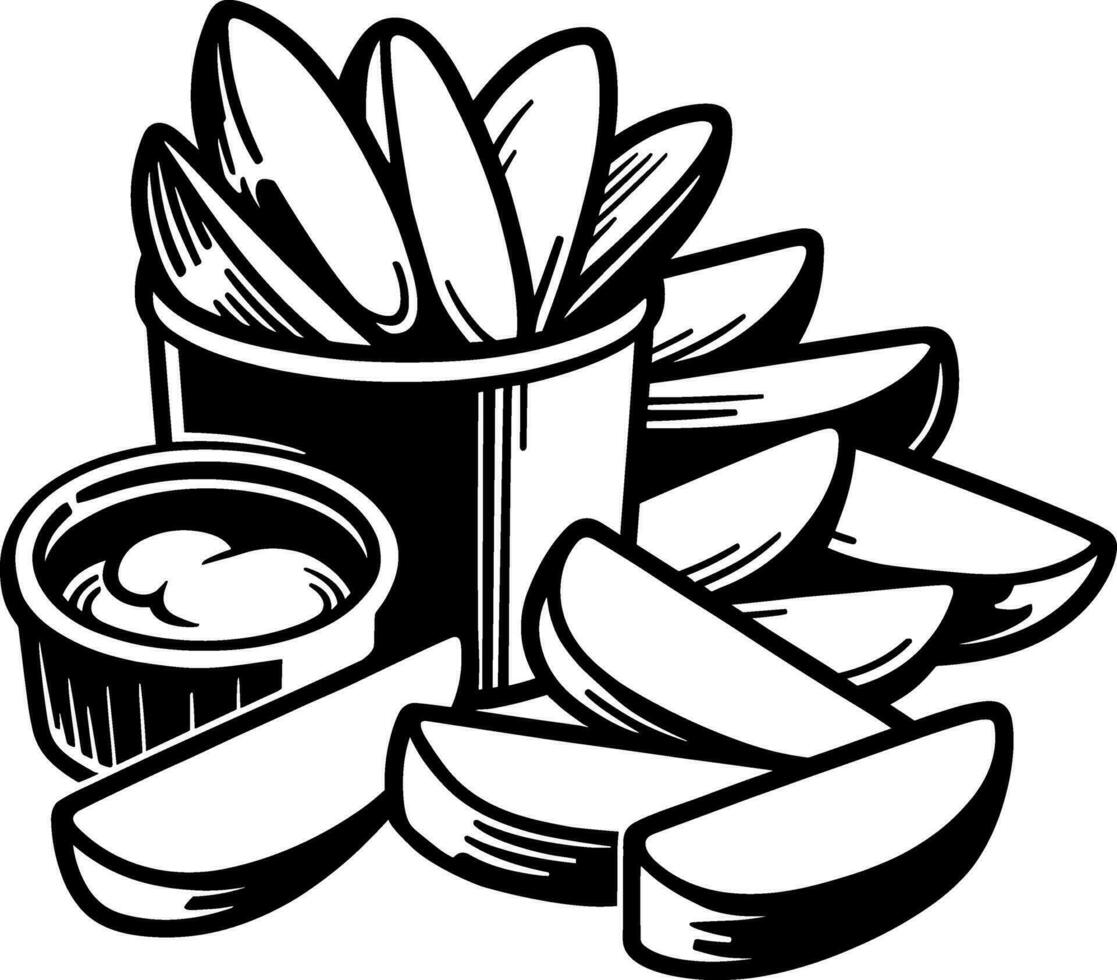 Potato Wedges Chips vector