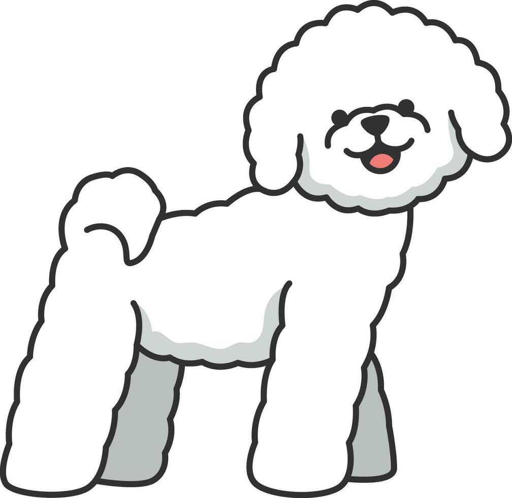 bichon dog icon. Vector illustration of cute dog. Isolated on white background.