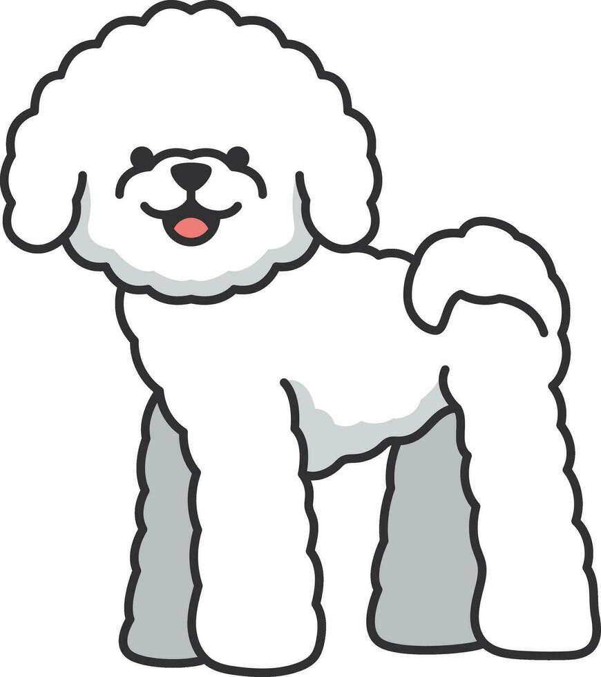 Cute bichon dog isolated on white background. Vector illustration.