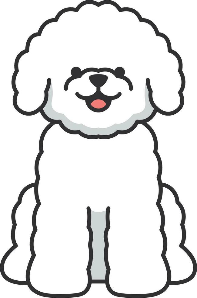 bichon dog icon. Cute cartoon doodle character. vector