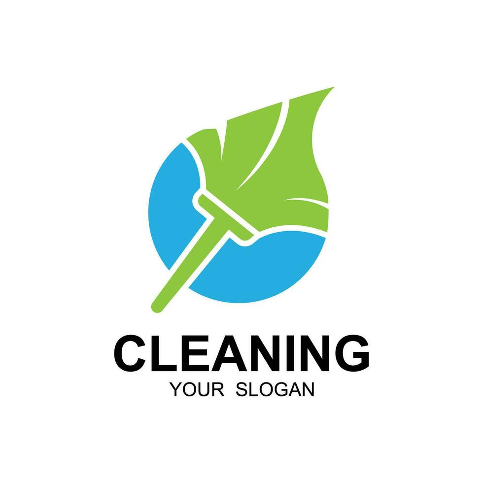 Home Cleaning Services Logo Design Vector. This logo is perfect for cleaning and maintenance services vector
