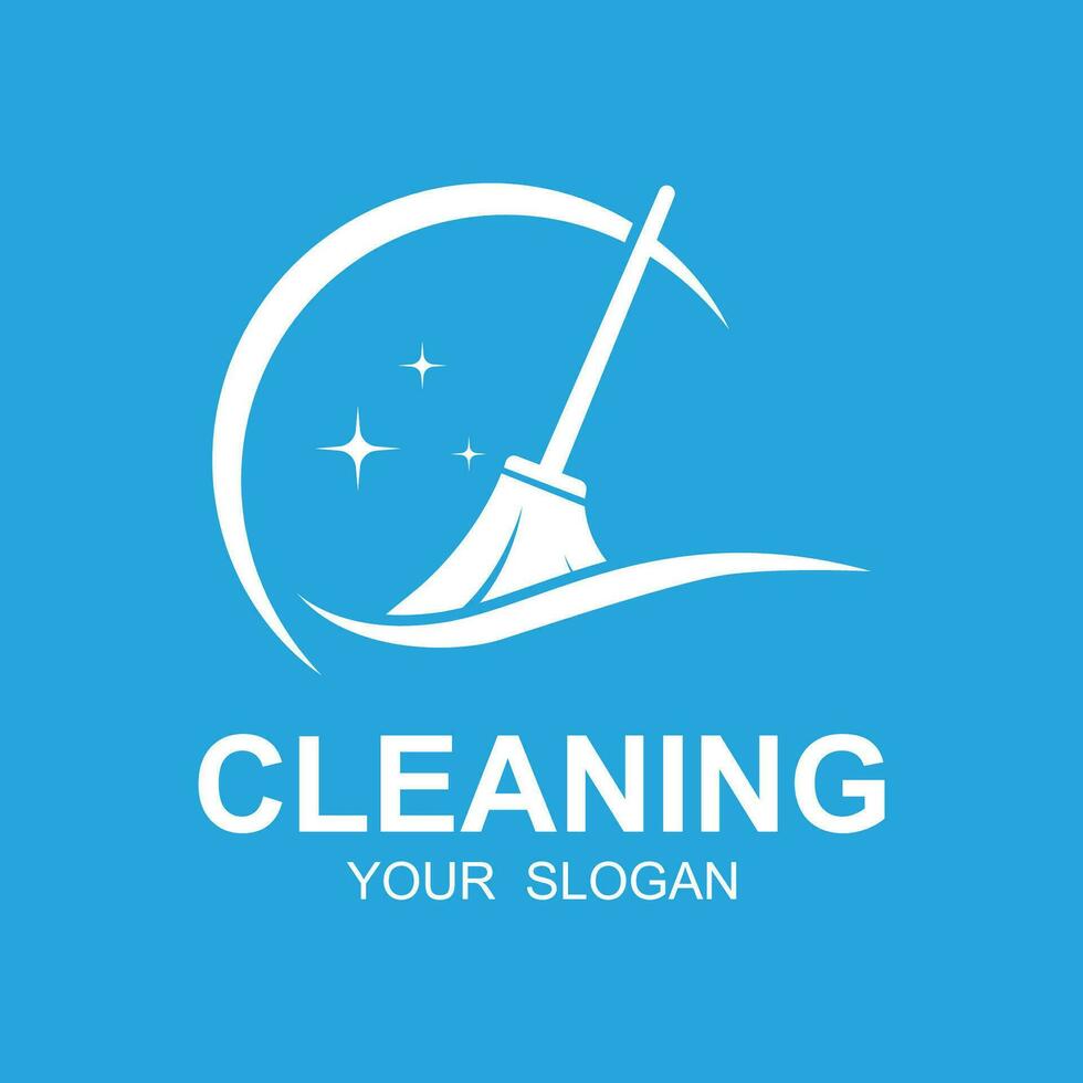 Home Cleaning Services Logo Design Vector. This logo is perfect for cleaning and maintenance services vector