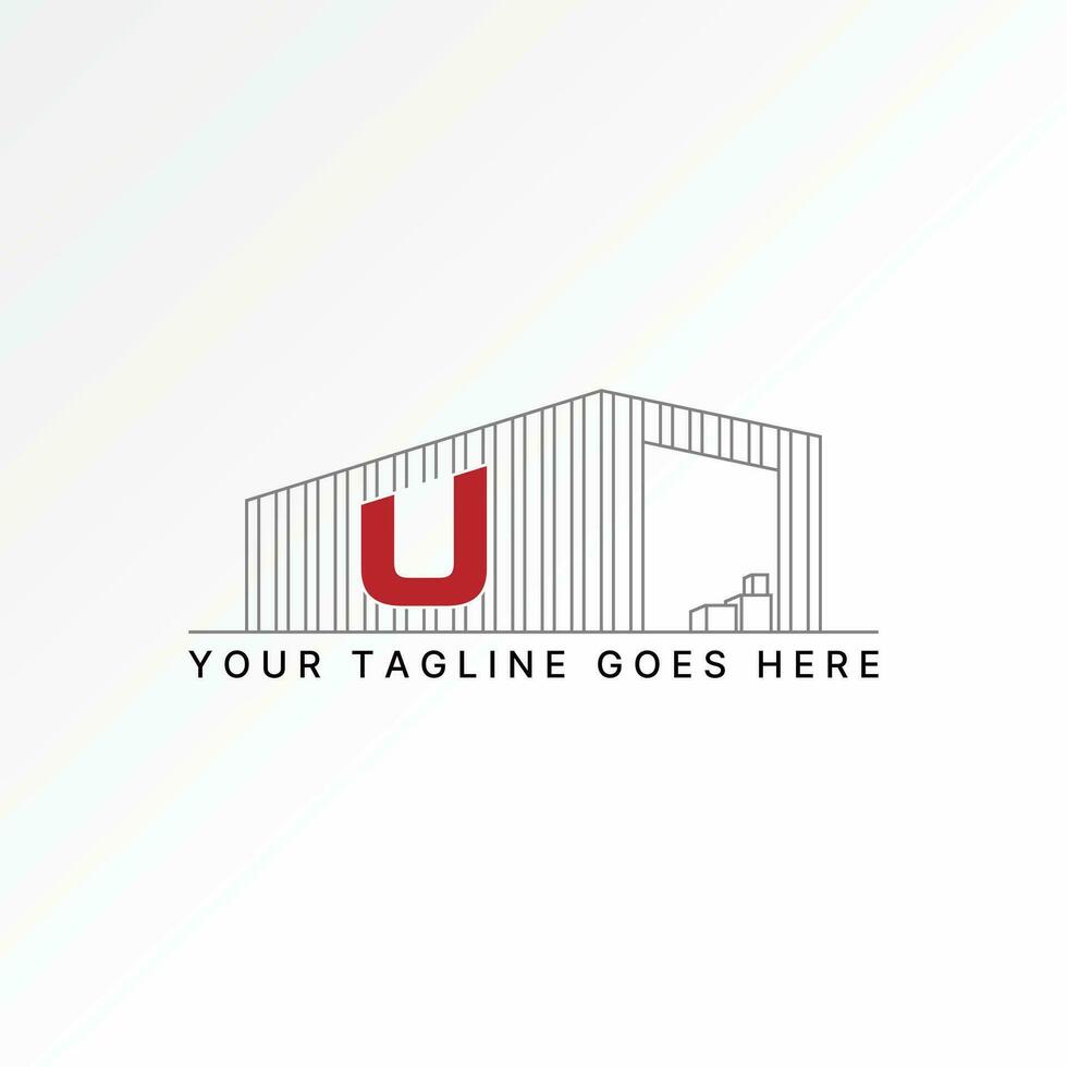 Logo design graphic concept creative abstract premium vector stock unique 3D line storeage warehouse building. Related to indutries factory shop stock