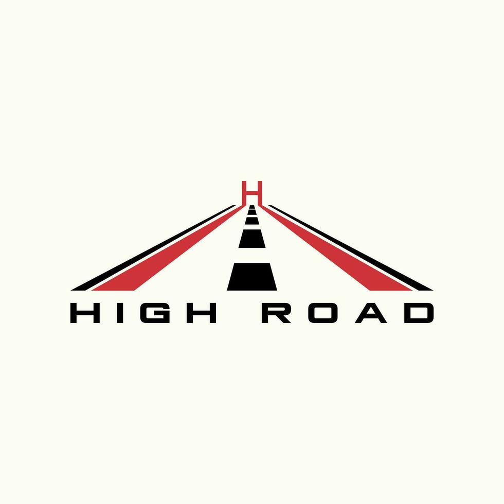 Logo design graphic concept creative premium abstract vector stock unique road with letter H font like bridge. Related to automotive driving freeway