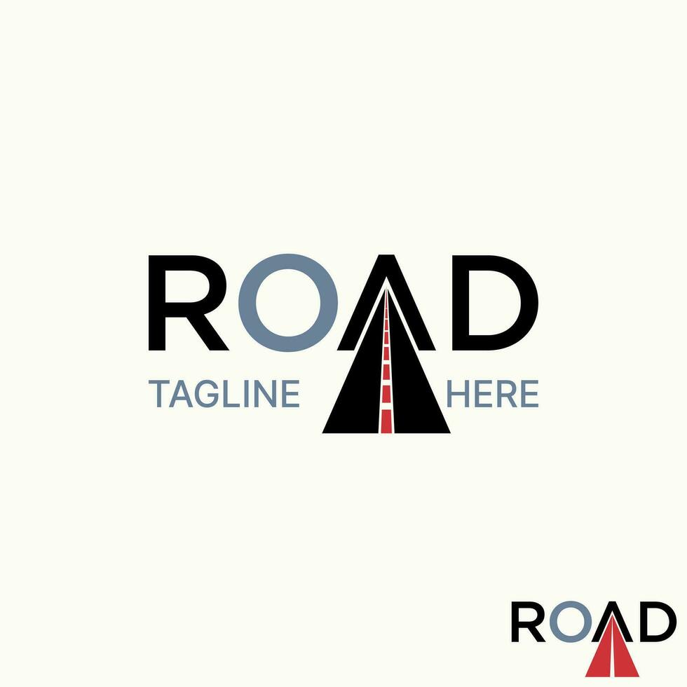 Logo design graphic concept creative premium abstract vector stock initial letter ROAD font with one way. Related to straight driving freeway vehicle