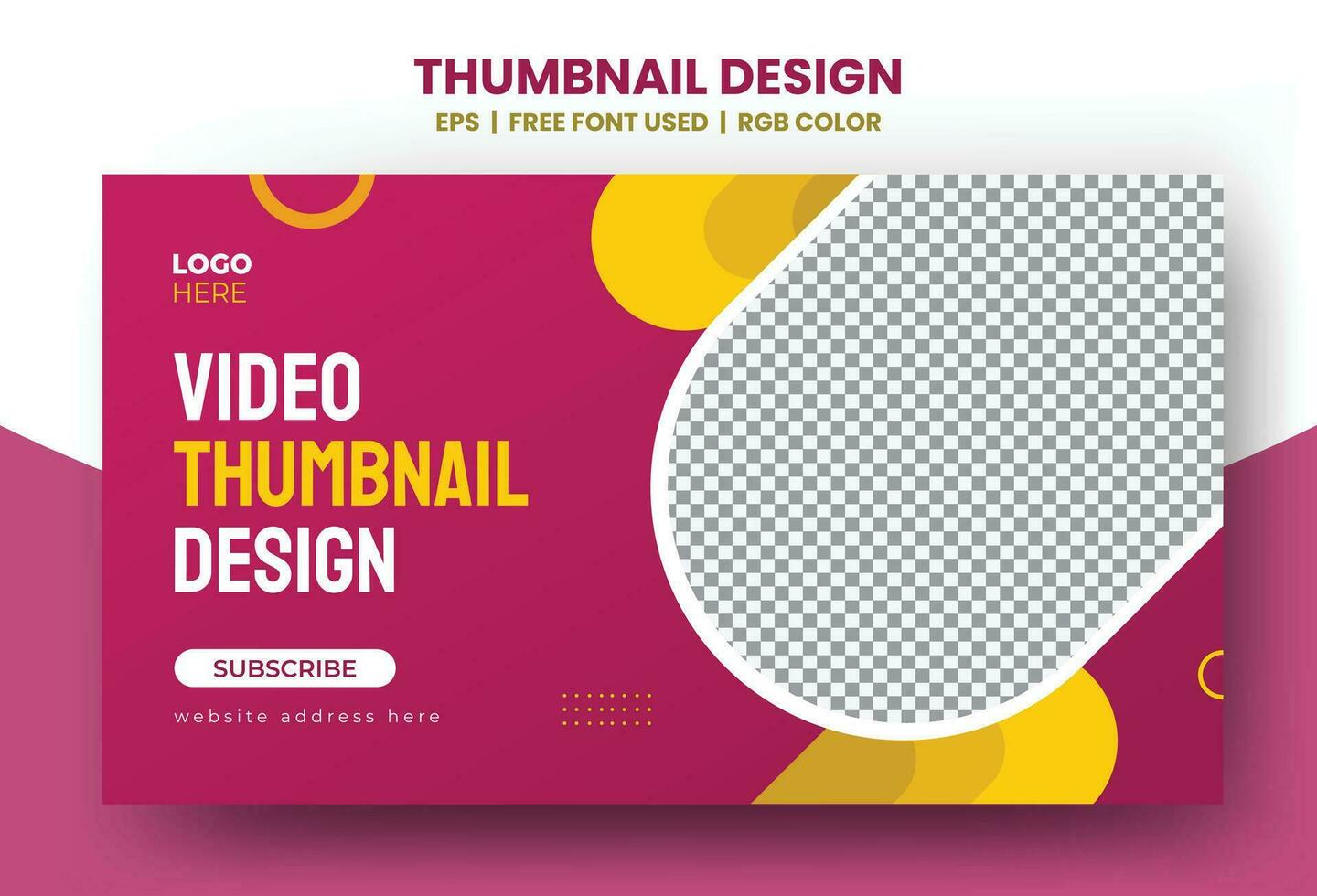 Vector template for modern video thumbnail design