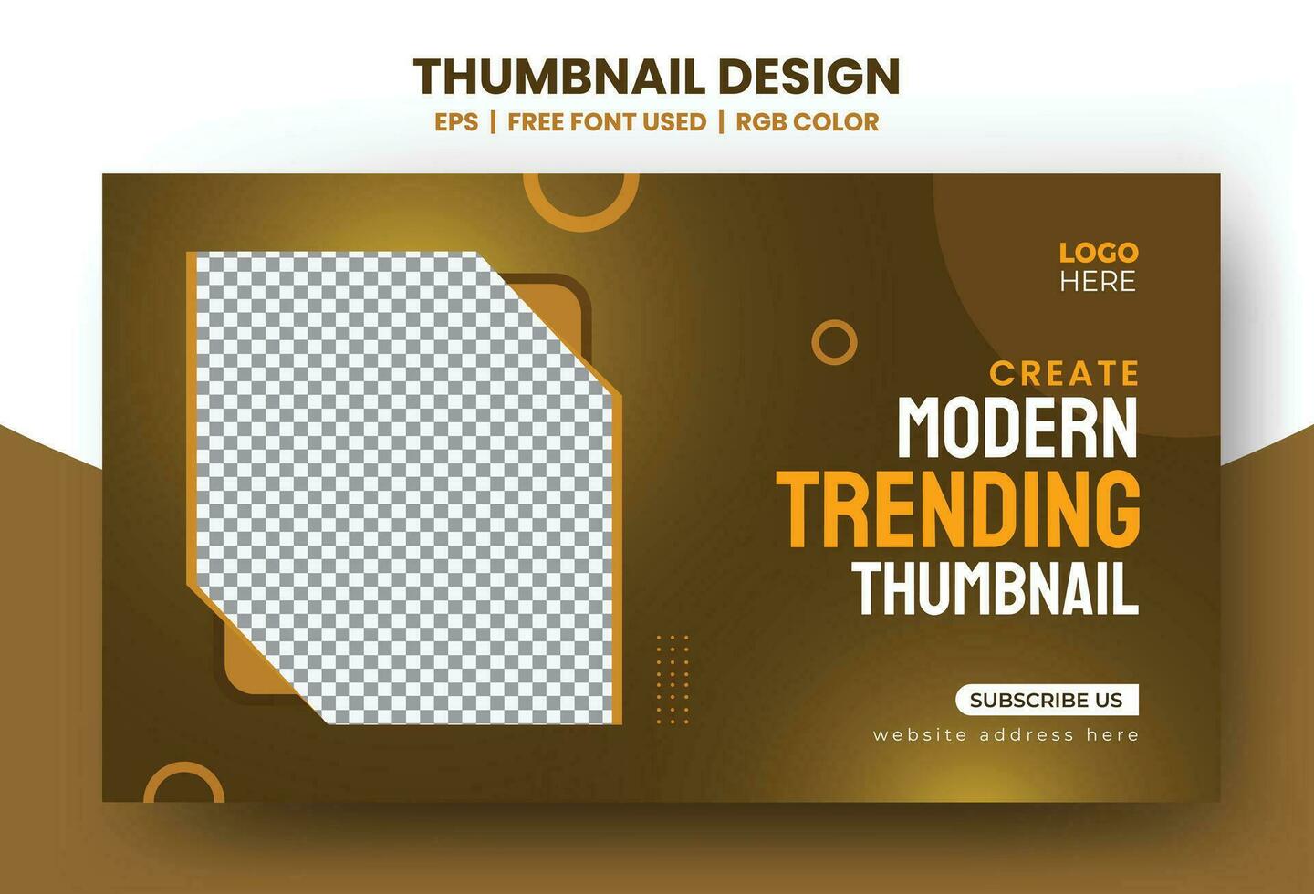 Modern trending video thumbnail template vector