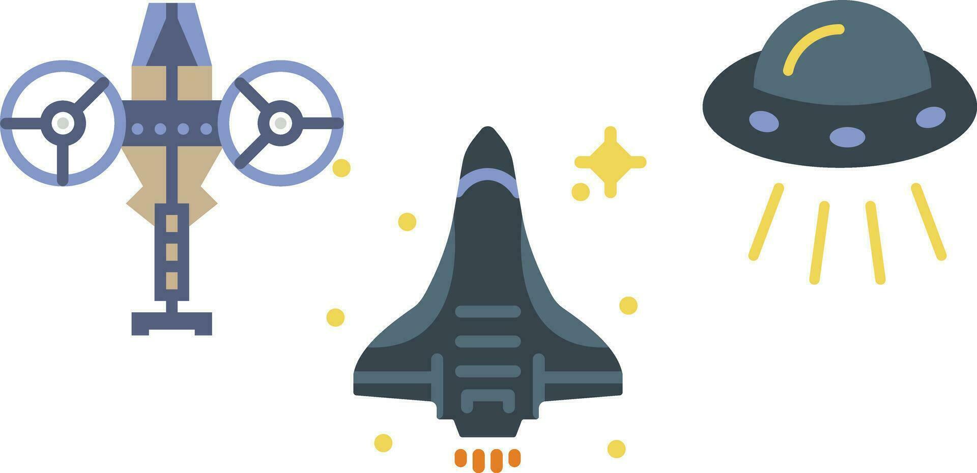 Space props Icons Art Illustration vector