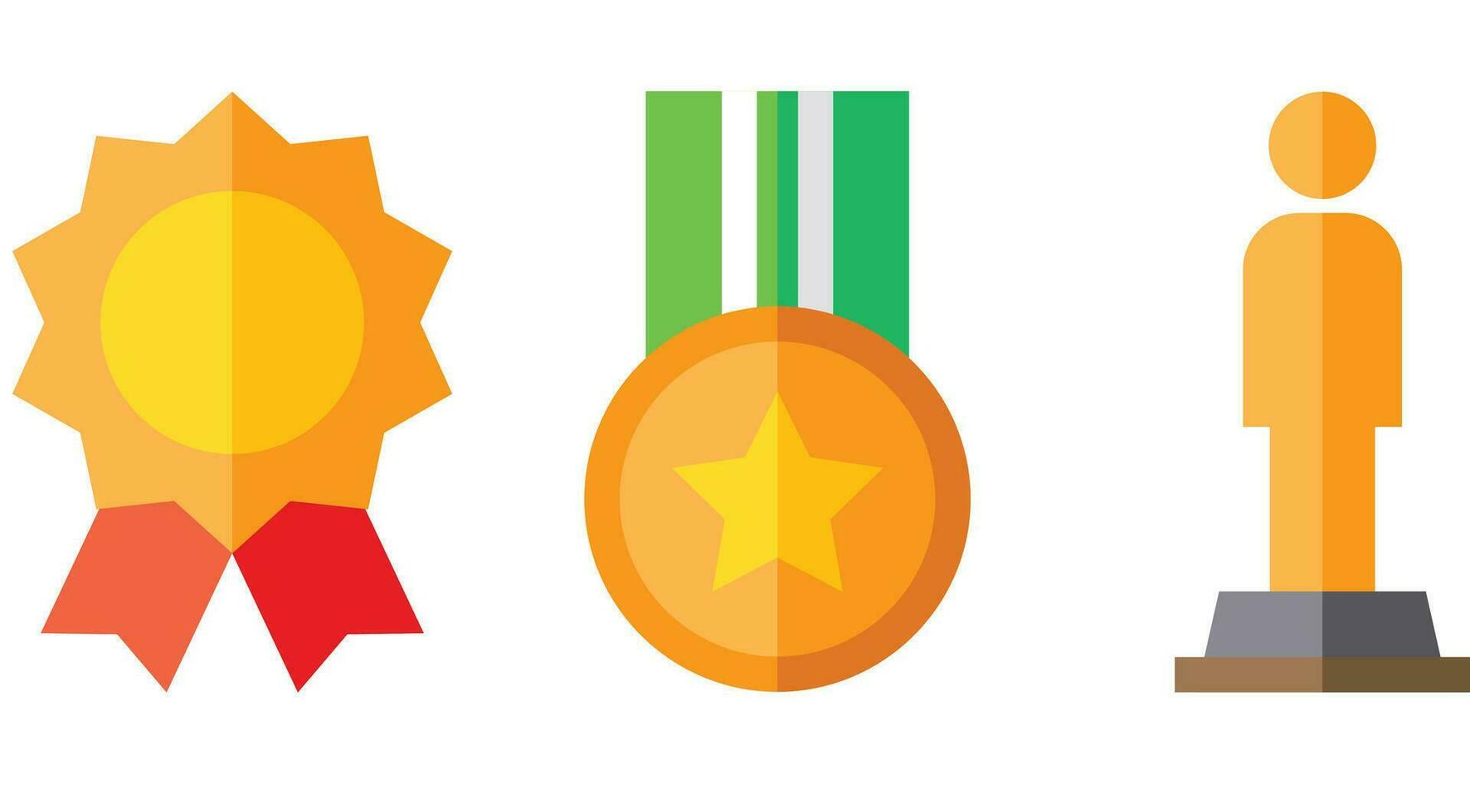 Awards and prizes vector icons collection